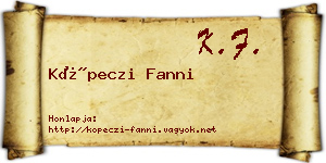 Köpeczi Fanni névjegykártya