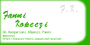 fanni kopeczi business card