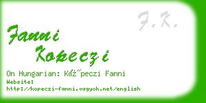 fanni kopeczi business card